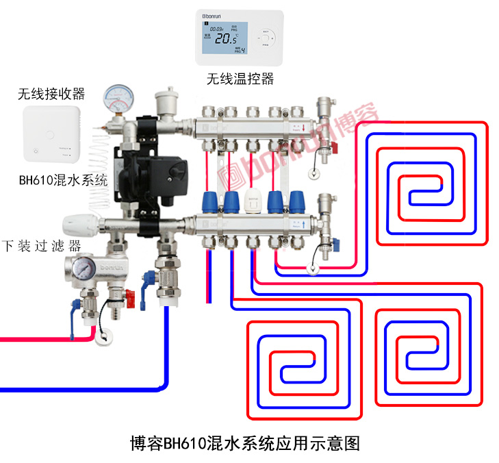 博容BH610地暖混水装置应用示意图